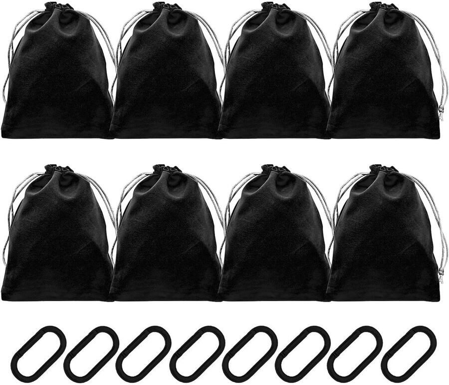 Draagbare gewichtstas voor gordijnen van een buitenprieel 8 gewichtstassen en 8 karabijnhaken 8 clips geschikt voor het bevestigen van buitengordijnen tenten tafelkleden enz. om wind te voorkomen