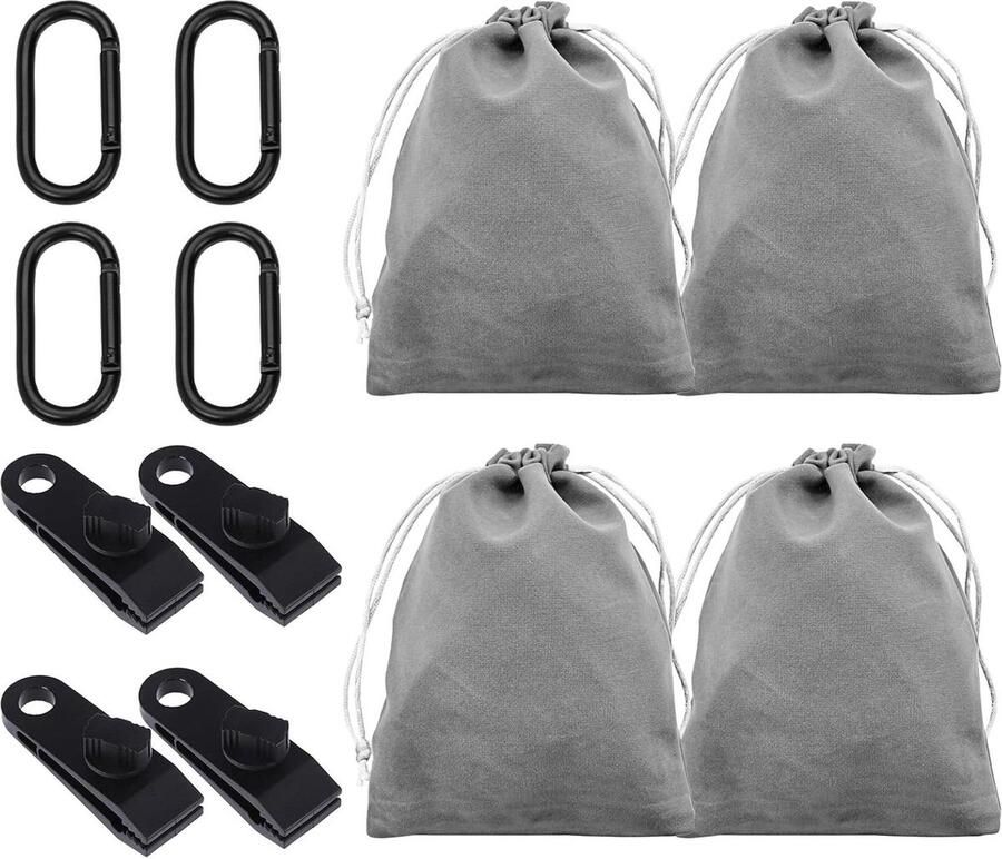 Draagbare gewichtstas voor gordijnen weerbestendig 4 stuks zwart polyester 25 x 15 cm