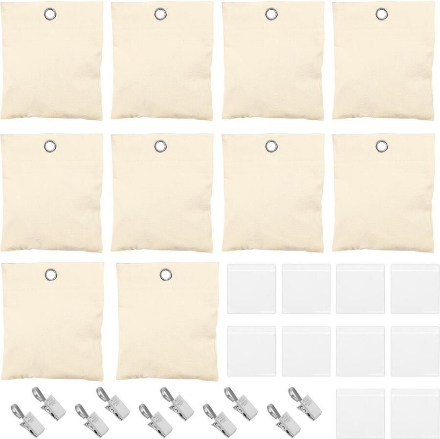 Draagbare gewichtszak voor gordijnen van buitenprieeltjes 10-pack gewichtszak met 10 verzegelde zakken en clips voor gordijnen van buiten zandzak voor gordijnen van tuinprieeltjes en patio's