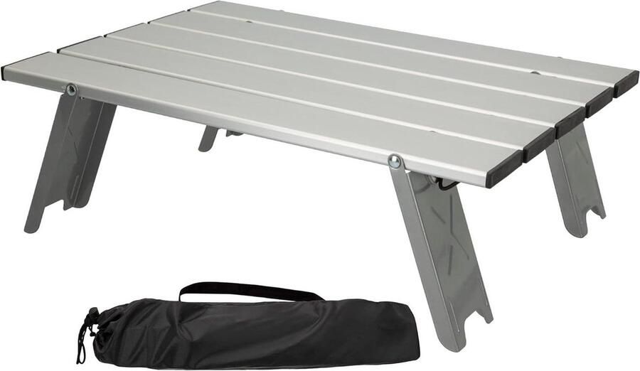 Draagbare klaptafel voor camping 40 x 285 x 13 cm aluminium inclusief tas camping en strand makkelijk transport bijzettafel buiten