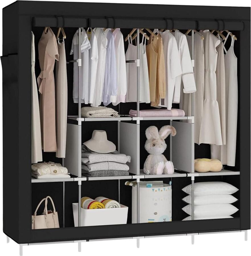 Uitbreidbare Kledingkast Organizer Rek Verstelbare Planken voor Organisatie en Opslag Geen Boor Locker Opbergrek Badkamer en Kledingkast Organisator 16.5 inch Breed (30-40 cm 118-157 inch) Kledingkast - Foto 5