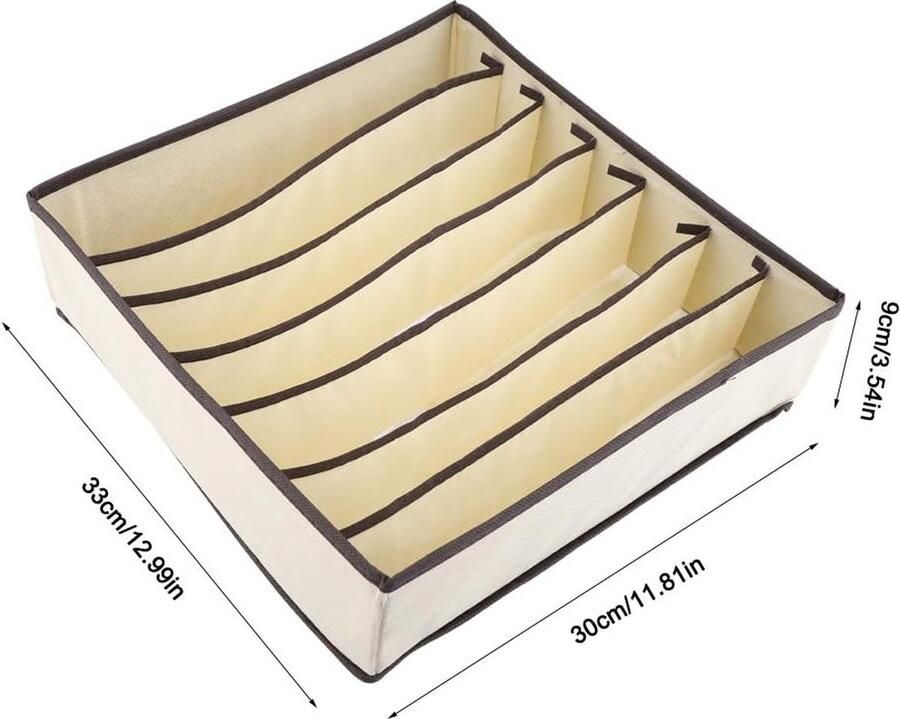 Draagbare opbergdoos ladeverdelingen kledingkast organizer ondergoed verdeler closet organizer opbergdozen voor beha ondergoed sokkencontainers (7 roosters)