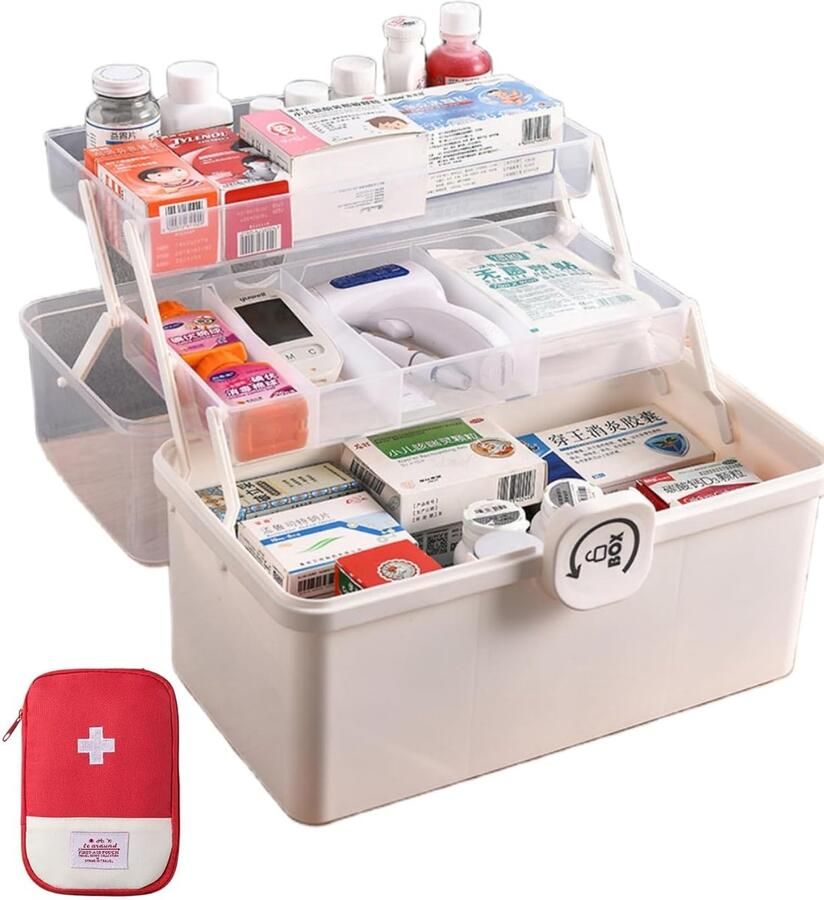 Draagbare Opbergdoos Multifunctioneel 1 stuk Transparant + Blauw Wit Duurzaam PP