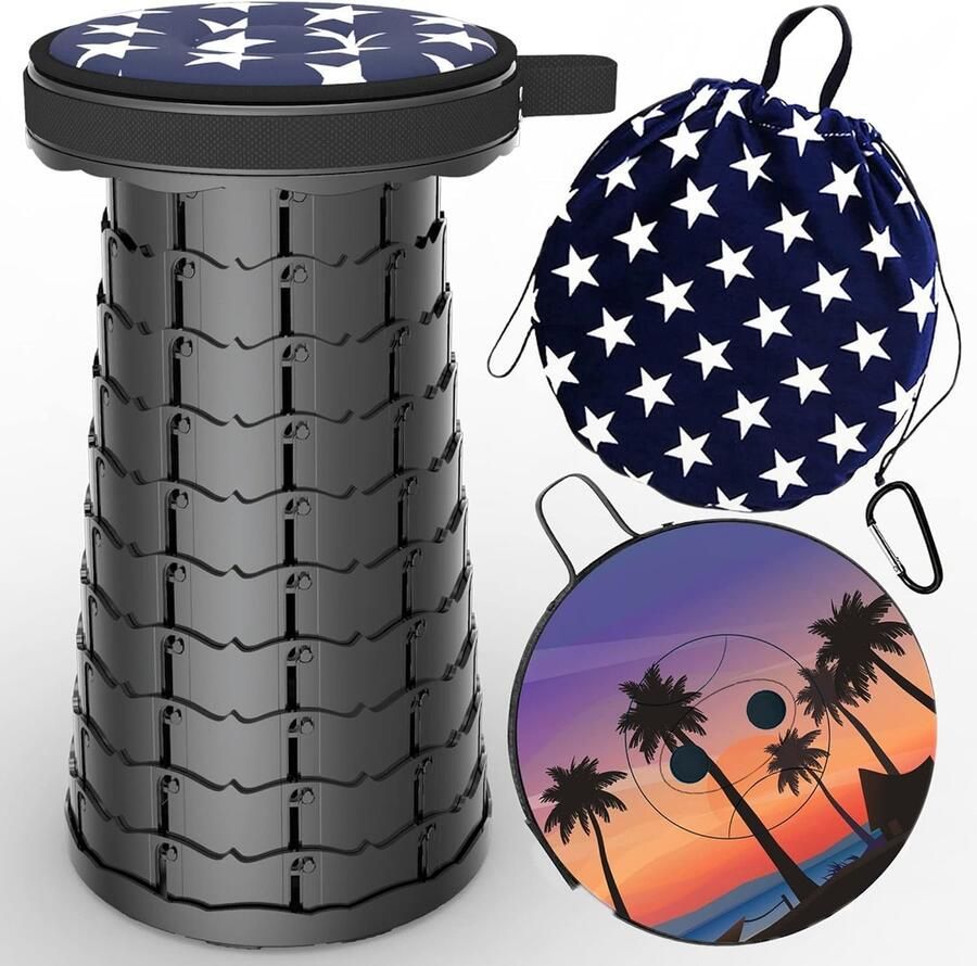 Draagbare opvouwbare kruk met kussen campingkruk telescopische kruk opvouwbare kruk mini lichtgewicht campingkruk