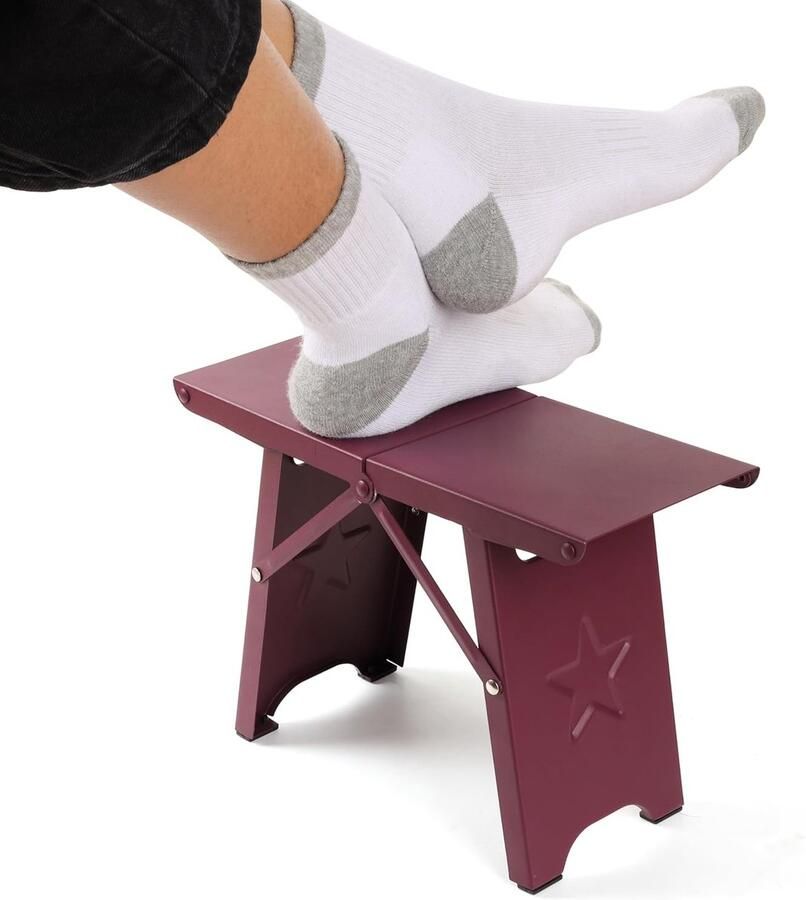 Trankielo – Ergonomisch Draagbare Voetenbank – Paars – Opvouwbaar – Onder Bureau Voeten Rust – Comfortabele Benen Stoel – Non-Slip – Ideaal voor Huis Kantoor & Reizen