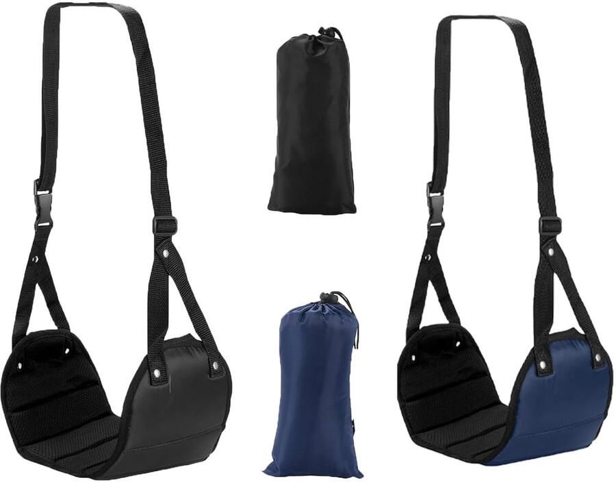 Draagbare voetensteun hangmat Vermindert vermoeidheid Set van 2 Zwart Oxford-stof