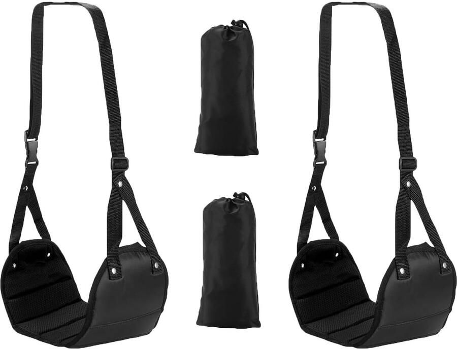 Draagbare voetensteun hangmat Vermindert vermoeidheid Set van 2 Zwart Oxford-stof