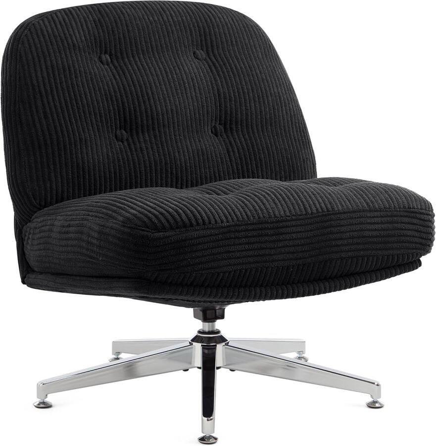 Draaibare Accentstoel zonder Wielen Comfortabele en Stijlvolle Bureaustoel voor Thuis