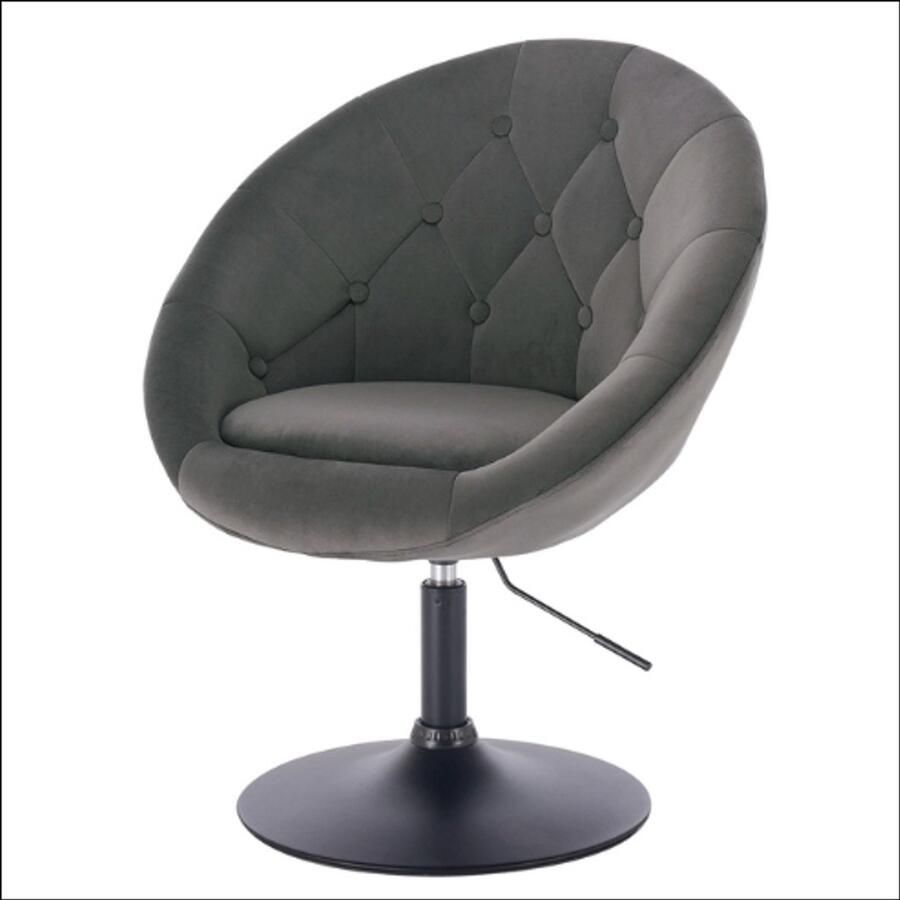 Draaibare barkruk in fluweel donkergrijs – luxe comfort met een moderne touch