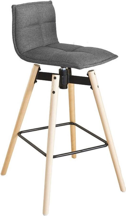 Rootz Living Rootz draaibare barkruk in hoogte verstelbare kruk gewatteerde zitting designkruk voor thuisbar 98 cm x 36 cm x 38 cm