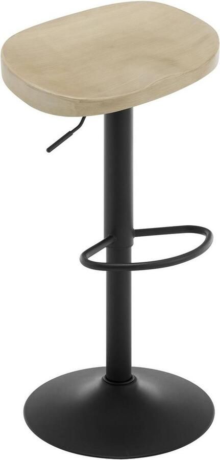 Rootz Living Rootz Draaibare barkruk Keukenkruk Draaibare zitting In hoogte verstelbaar Massief hout 41 5 cm x (60-81) cm x 31 5 cm