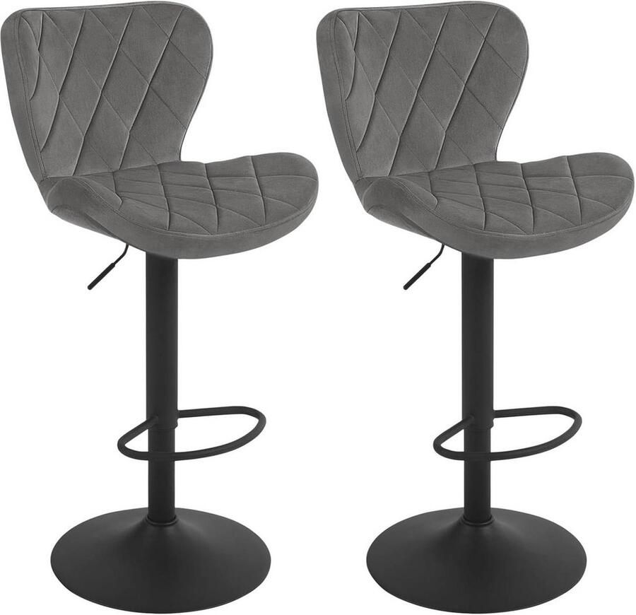 Rootz Living Rootz draaibare barkruk tegenstoel verstelbare hoogte fluwelen zitting metalen constructie 47 cm x 89-109 5 cm x 54 cm