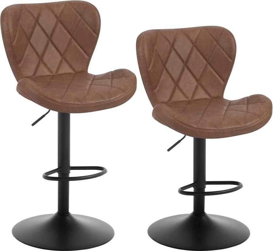 Rootz Living Rootz Draaibare Barkruk Vintage Bistrostoel In Hoogte Verstelbaar Kunstleer Ergonomisch Ontwerp Metalen Voetsteun 47cm x 109 5cm x 54cm