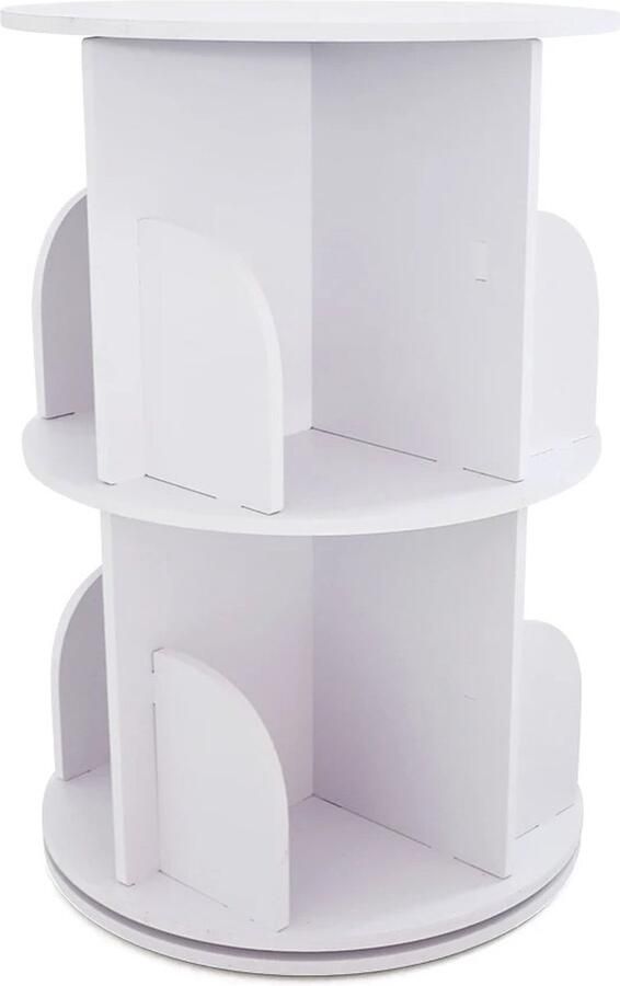 Jake Boss Life Tools Draaibare Boekenkast 2 lagen Wit Boekenrek 40 X 40 X 60 Woonkamer Slaapkamer Leuk voor Kinderboeken