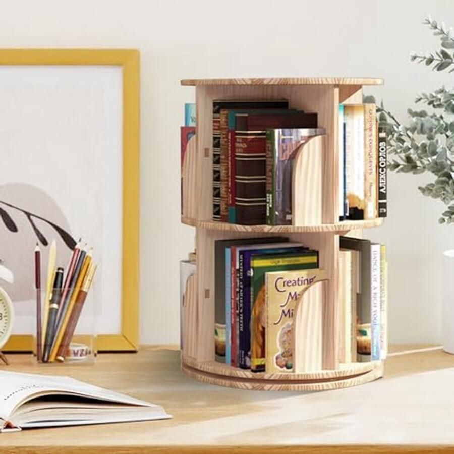 Draaibare Boekenkast 360 Graden Multifunctionele Boekenkast voor Kinderen en Volwassenen 39 x 67 cm