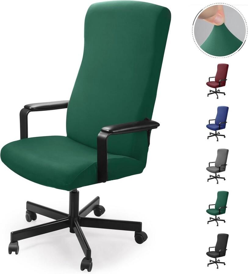 Draaibare Bureaustoelhoes Elastische Slipcover voor Bureaustoel (Groen M)