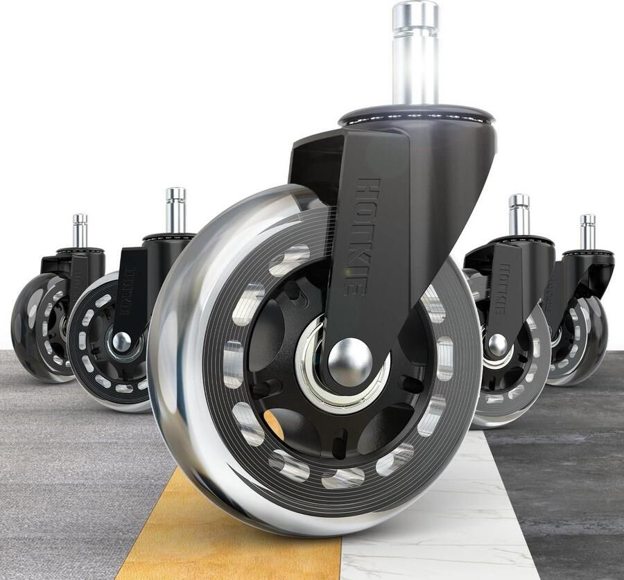 Draaibare bureaustoelwielen 10 x 22 mm rubberen reserveonderdeel geschikt voor parketvloeren tapijten set van 5 rollerblade rollers robuust vervanging IKEA stoel