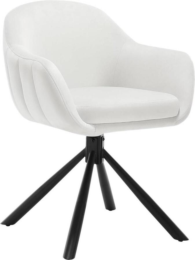 Rootz Living Rootz Draaibare Eetkamerstoel Bureaustoel Fluwelen Zitting Ergonomische Rugleuning Metalen Poten 57cm x 79cm x 62cm