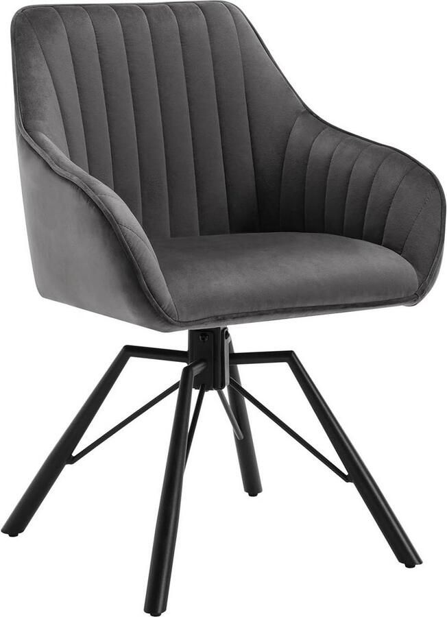 Rootz Living Rootz Draaibare Eetkamerstoel Draaistoel Fluwelen Zitting 360 Graden Rotatie Comfortabel en Stevig 58 cm x 83 5 cm x 53 5 cm