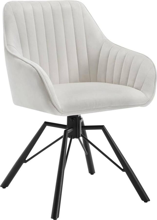 Rootz Living Rootz Draaibare Eetkamerstoel Fluwelen Fauteuil Draaistoel 360 Graden Rotatie Zacht & Comfortabel Robuust & Stabiel Metalen Poten 58cm x 83 5cm x 53 5cm