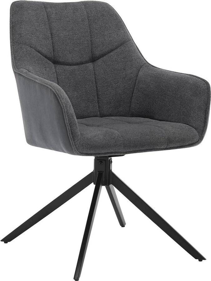 Rootz Living Rootz draaibare eetkamerstoel gevoerde stoel ergonomische zitting 360° draaibaar veelzijdig gebruik 58 cm x 86 cm x 63 5 cm