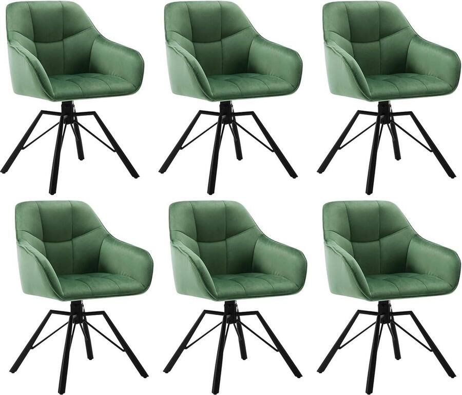 Rootz Living Rootz Draaibare Eetkamerstoel Roterende Stoel Fluwelen Bureaustoel Ergonomisch Ontwerp 360° Draaibaar Eenvoudige montage 58 5 cm x 82 5 cm x 54 5 cm