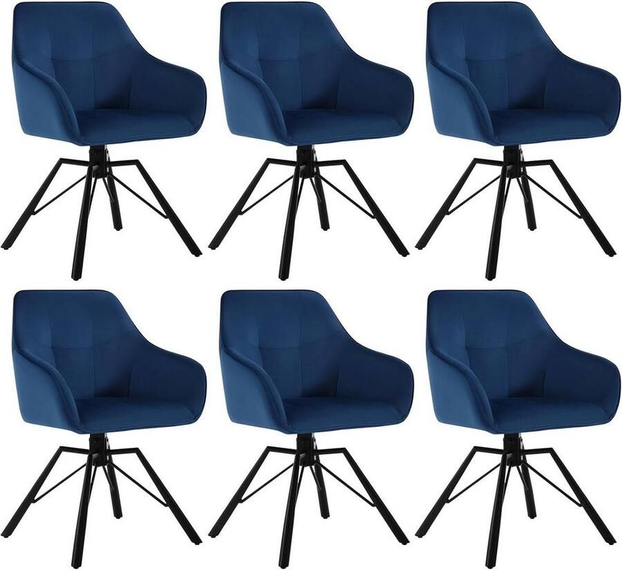 Rootz Living Rootz Draaibare Eetkamerstoel Roterende Stoel Fluwelen Bureaustoel Ergonomisch Ontwerp Comfortabel Zitcomfort Duurzame Constructie 58 5 cm x 82 5 cm x 54 5 cm