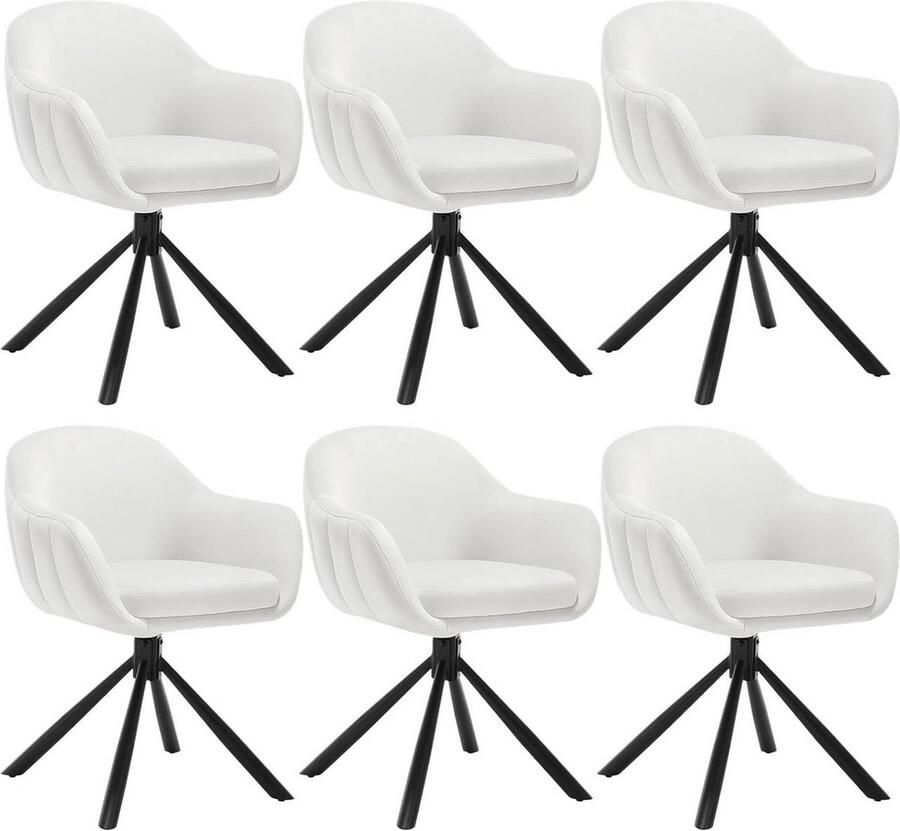 Rootz Living Rootz draaibare eetkamerstoelen met fluweel beklede stoelen 360° rotatie schuimvulling van hoge kwaliteit 57 cm x 79 cm x 62 cm