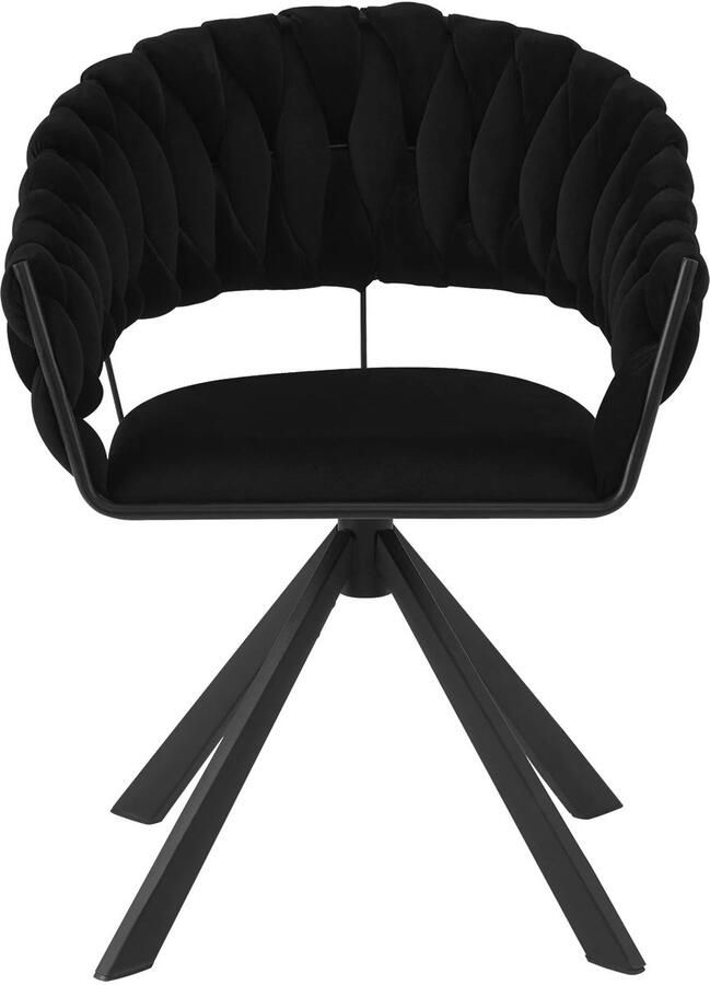 Corenia Eetkamerstoelen Draaibare Eetkamerstoelen Moderne Fluwelen Gestoffeerde Stoelen met Armleuning Gewatteerd Comfort Stoelen voor Keuken Woonkamer of Slaapkamer Set van 2 Zwart