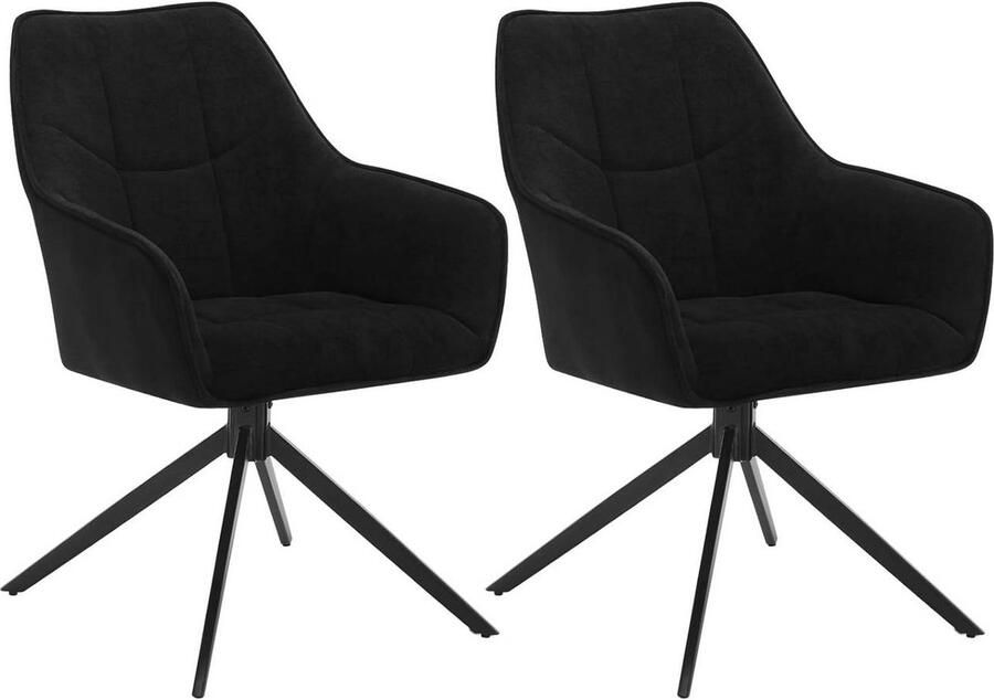 Rootz Living Rootz draaibare eetkamerstoelen set van 2 gevoerde stoel comfortabele fauteuil ergonomisch ontwerp 58 cm x 86 cm x 63 5 cm