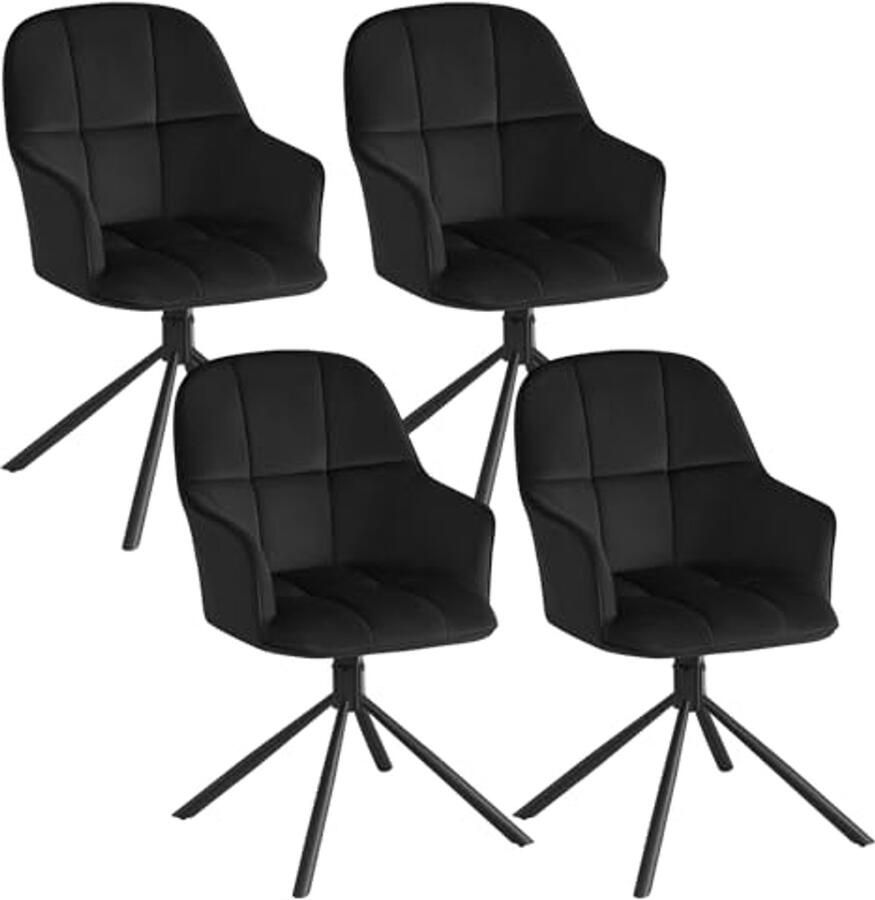 Draaibare Eetkamerstoelen Set van 4 Comfortabele Fluwelen Keukenstoelen voor Eetkamer en Woonkamer Ergonomisch en Stijlvol Design