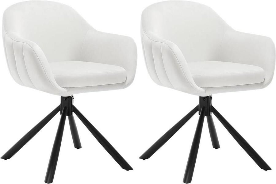 Rootz Living Rootz Draaibare Eetkamerstoelenset Fluwelen Stoel Rolvrij Ontwerp Zachte Schuimvulling Stevige Metalen Poten Ergonomisch 57x79x62cm