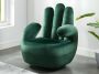 Vente-unique Draaibare fauteuil hand CATCHY van fluweel Spargroen L 82 cm x H 89 cm x D 78 cm - Thumbnail 3