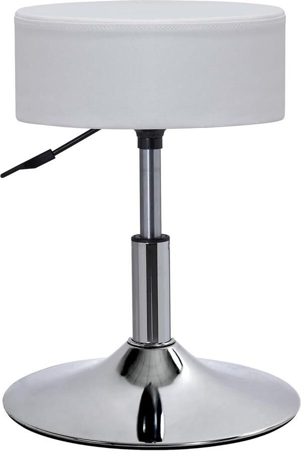 Draaibare Kaptafel Kruk Verstelbare Hoogte Make-up Kruk voor Slaapkamer Woonkamer en Keuken Wit