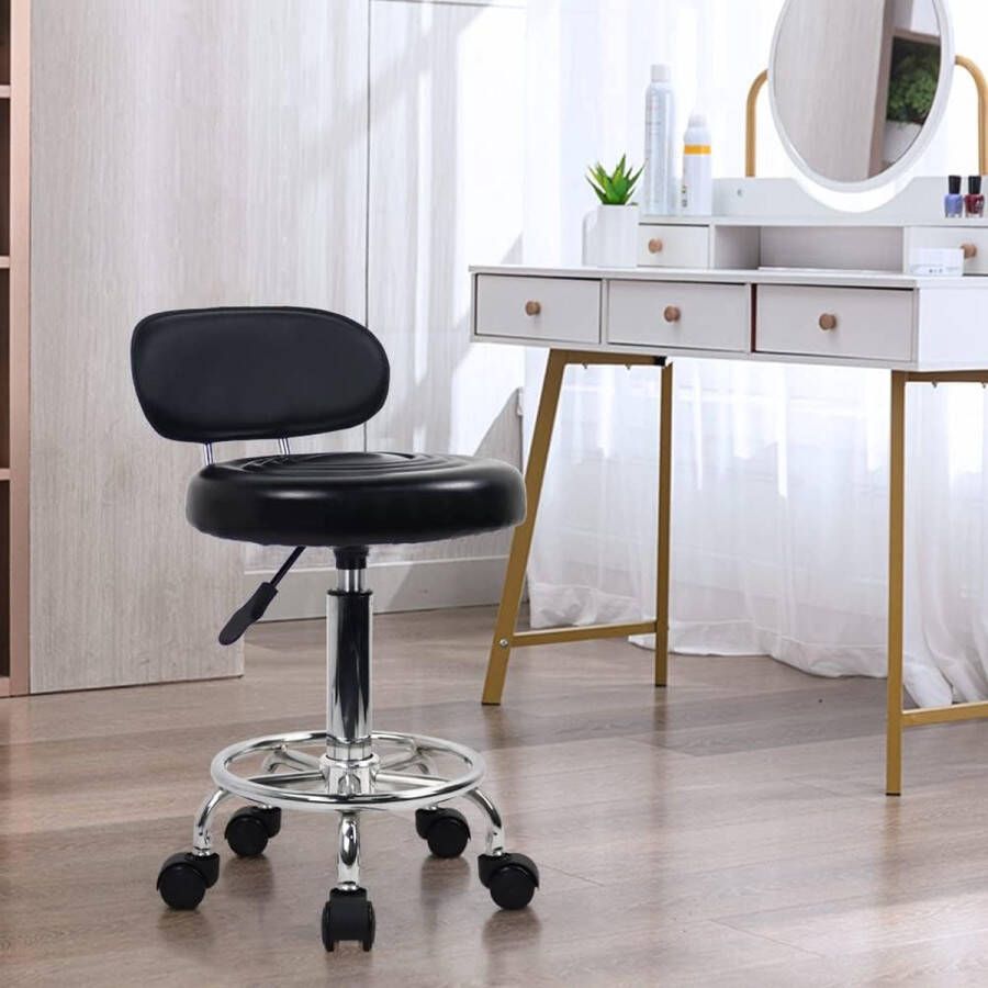 Draaibare Kruk Rolling stool Rocking chair Work stool with adjustable backrest Swivel Stool - Foto 2