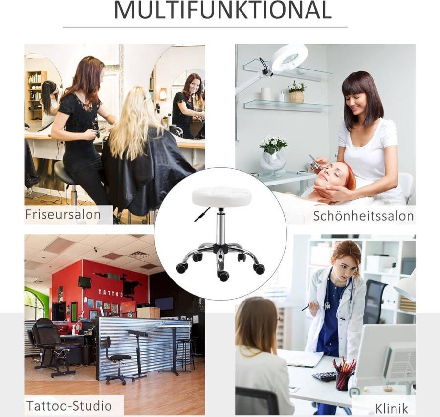 Draaibare Kruk Rolling stool Rocking chair Work stool with adjustable backrest Swivel Stool - Foto 3