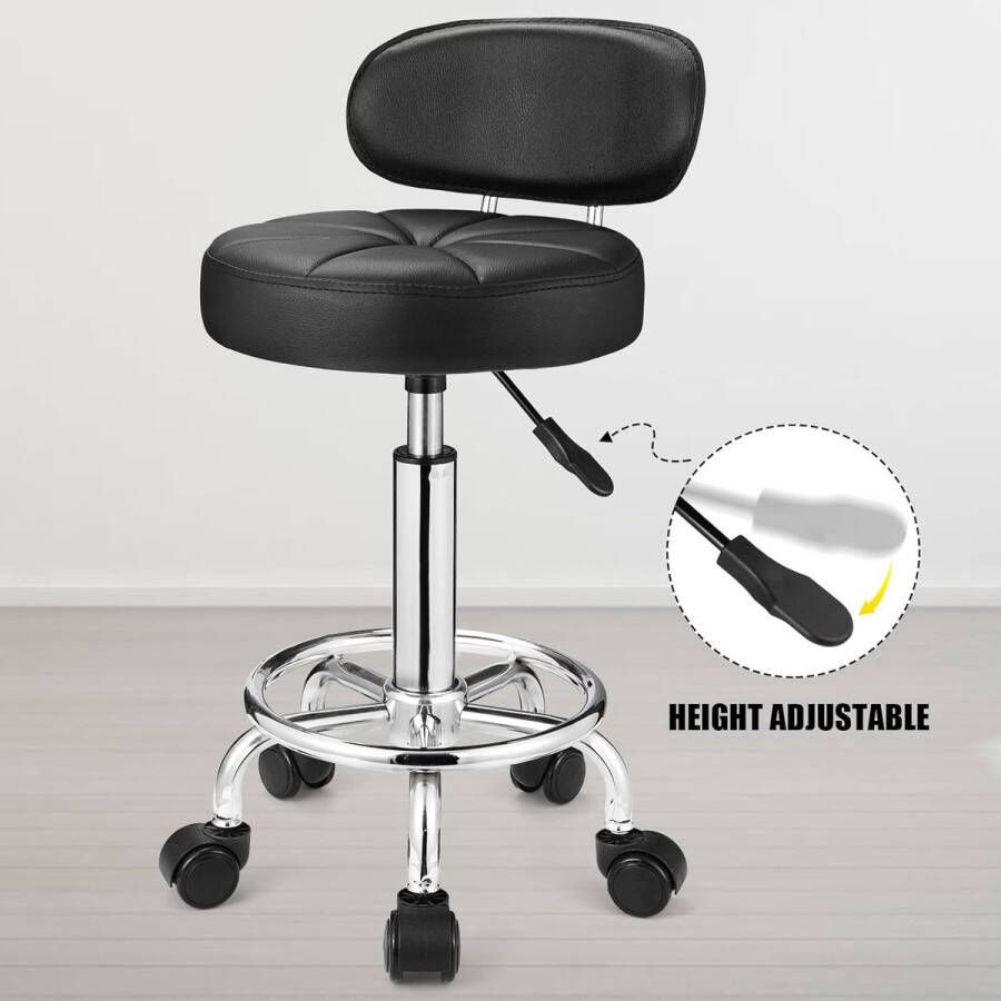 Draaibare Kruk Rolling stool Rocking chair Work stool with adjustable backrest Swivel Stool