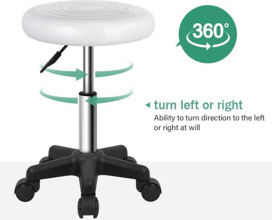 Draaibare Kruk Rolling stool Rocking chair Work stool with adjustable backrest Swivel Stool - Foto 2