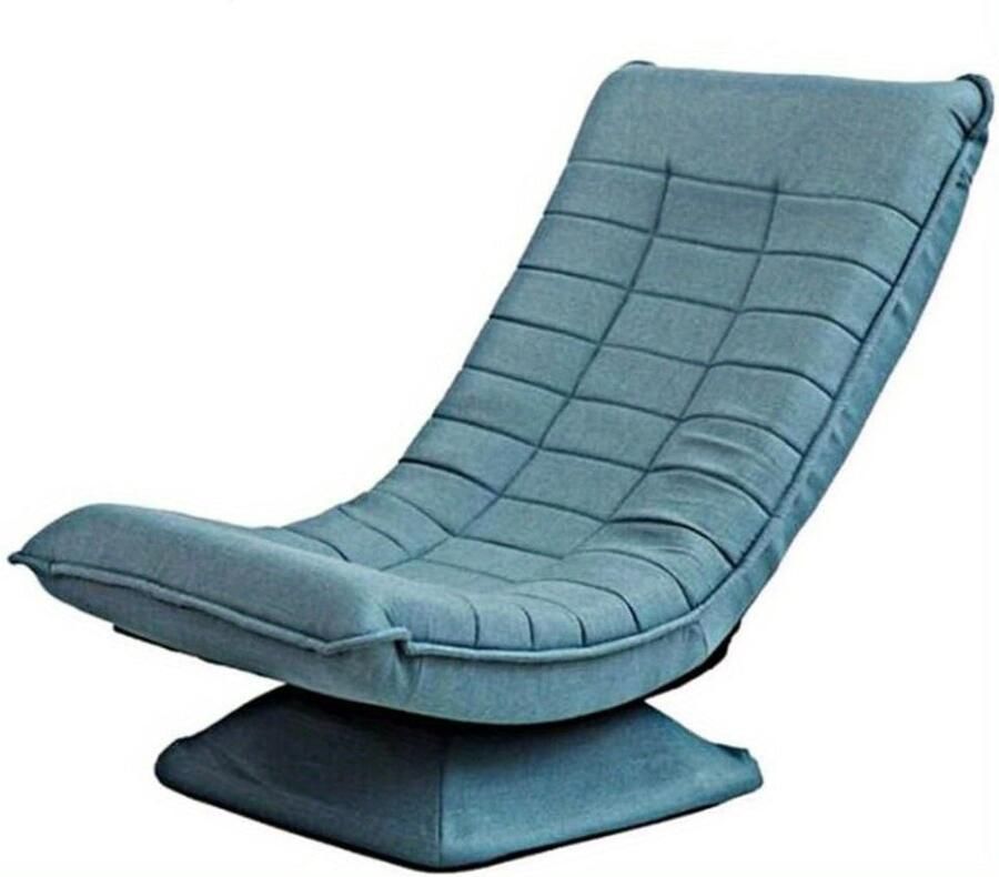 Draaibare Vloerstoel – Vloerzetel – Gaming Stoel – Meditatie Stoel – Loungestoel – 360° Draaibaar – Verstelbare Rugleuning – Memory Foam Kussen – Blauw