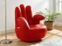 Draaiende fauteuil CATCHY van kunstleer rood L 82 cm x H 89 cm x D 78 cm - Thumbnail 1