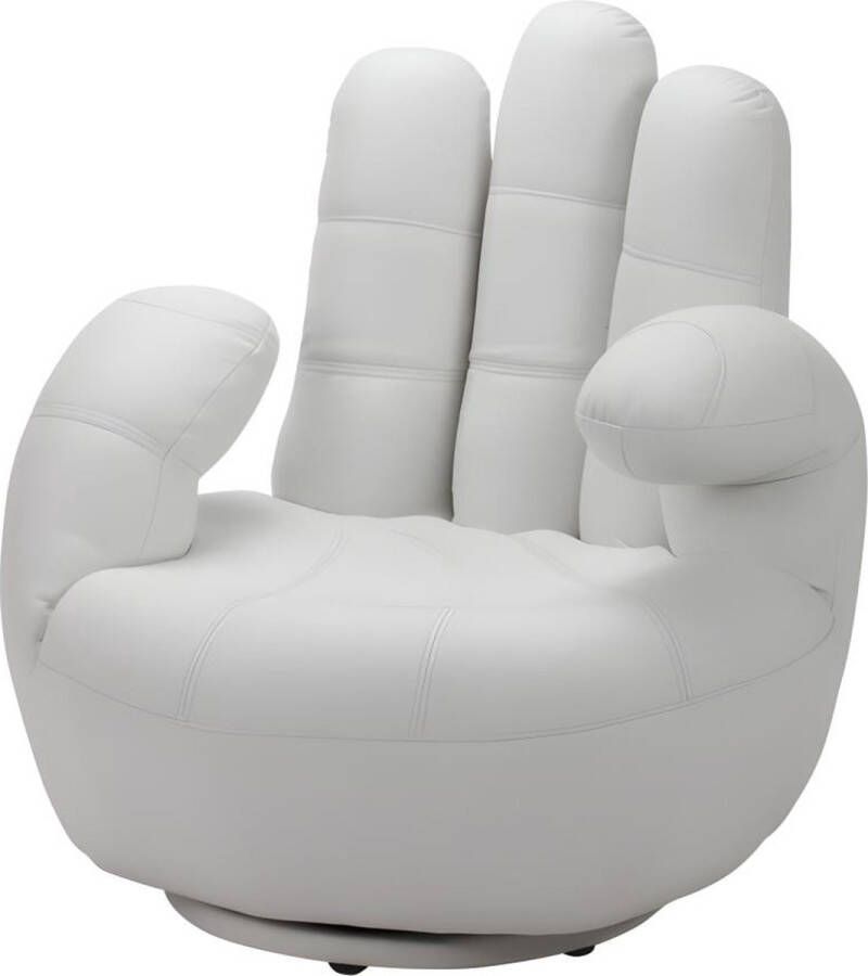 Draaiende fauteuil CATCHY van kunstleer wit L 82 cm x H 89 cm x D 78 cm