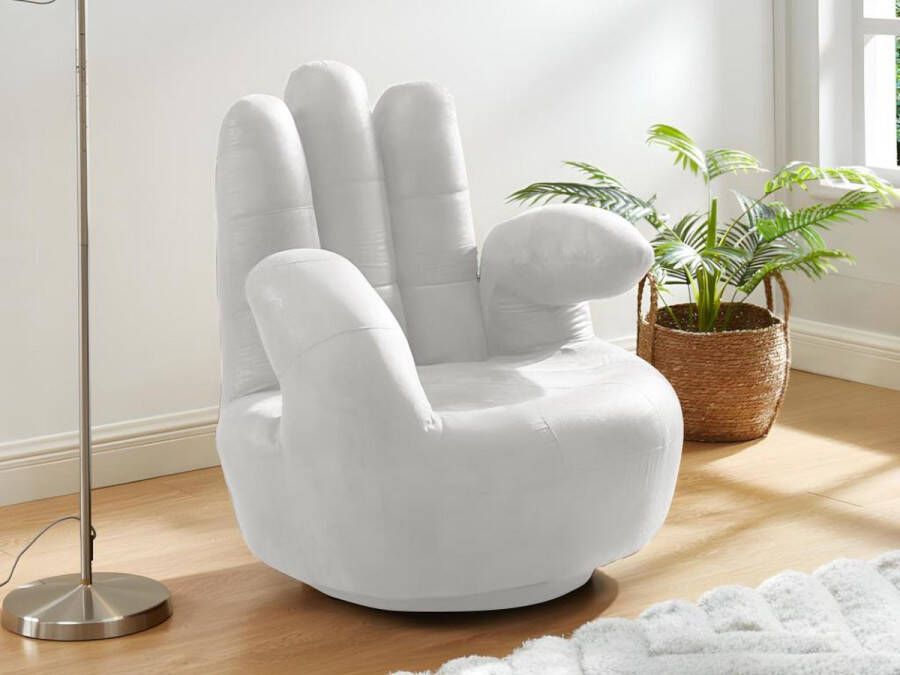 Draaiende fauteuil CATCHY van kunstleer wit L 82 cm x H 89 cm x D 78 cm