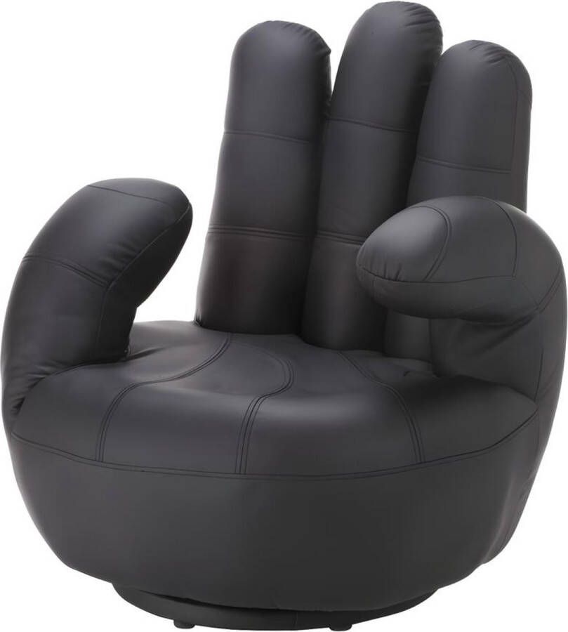 Draaiende fauteuil CATCHY van kunstleer zwart L 82 cm x H 89 cm x D 78 cm