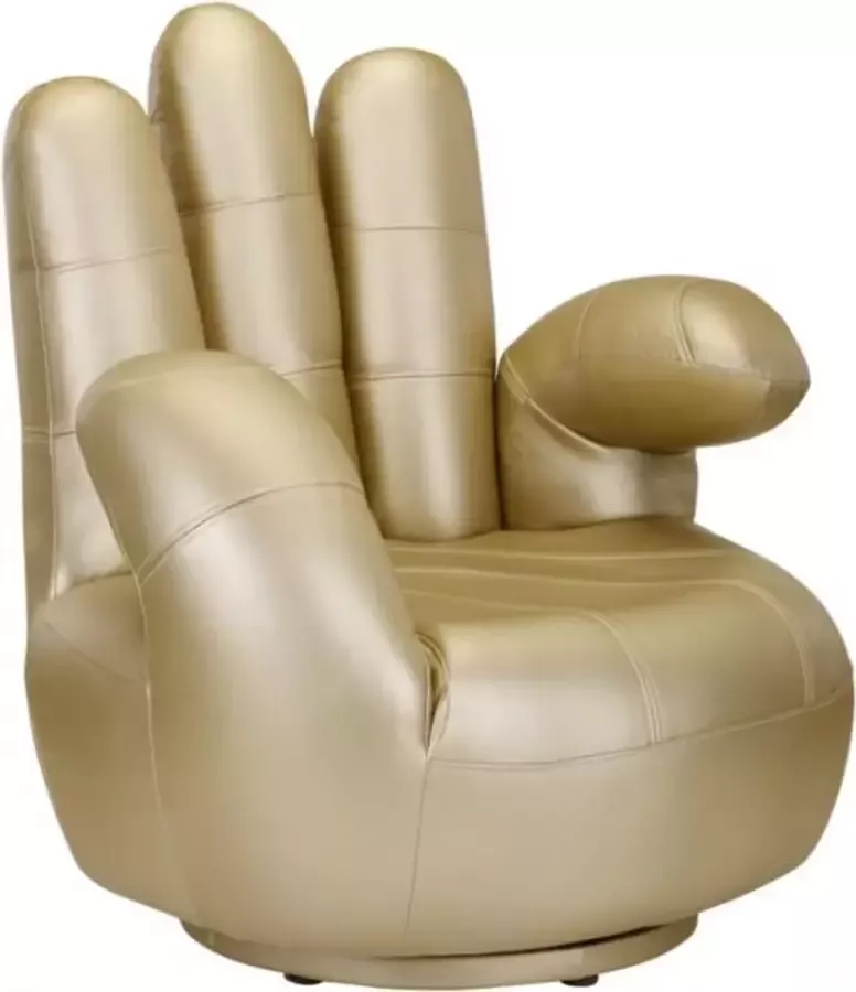Draaiende hand fauteuil van kunstleer CATCHY Goudkleurig L 82 cm x H 89 cm x D 78 cm