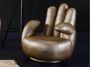 Draaiende hand fauteuil van kunstleer CATCHY Goudkleurig L 82 cm x H 89 cm x D 78 cm - Thumbnail 2