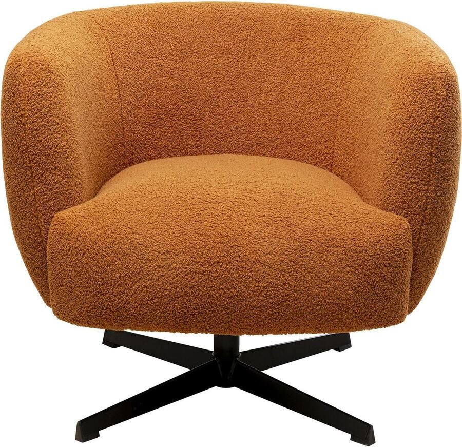 Kare Design Draaifauteuil Fuzzy bruin