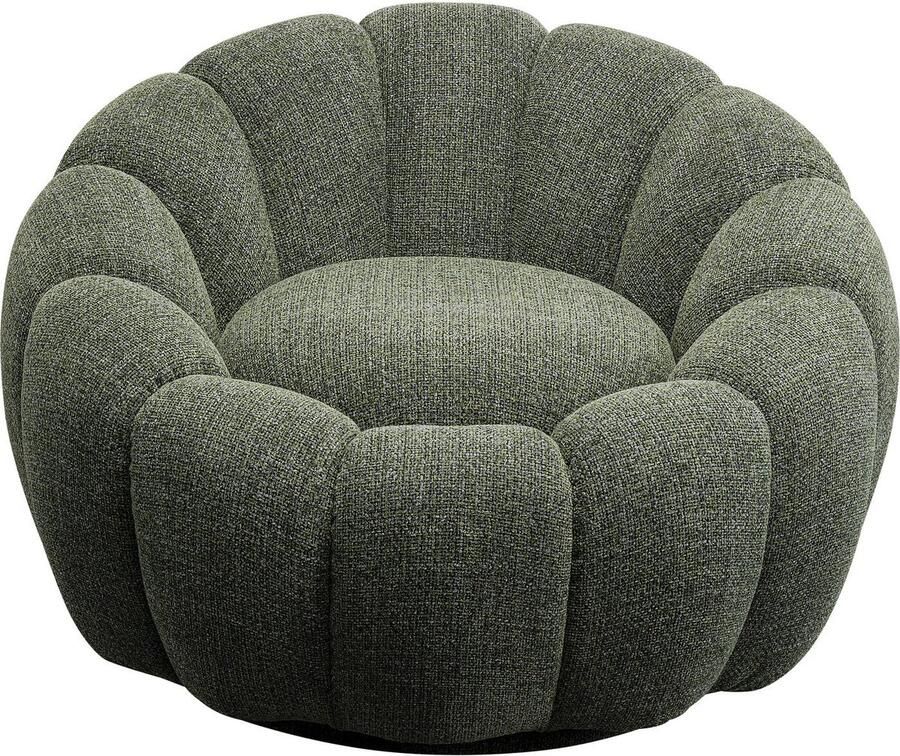 Kare Design Draaifauteuil Peppo Bloom Melange groen