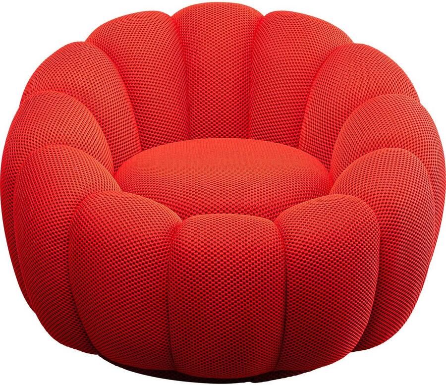 Kare Design Draaifauteuil Peppo Bloom rood