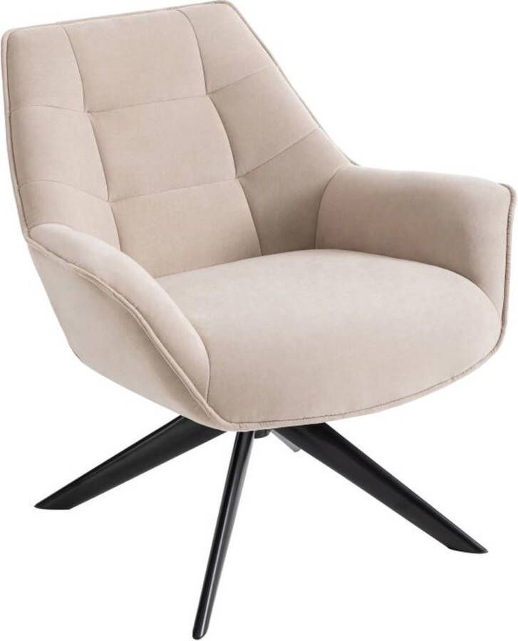 Vente-unique Draaifauteuil van beige stof CANATO L 87 cm x H 85 cm x D 83 cm