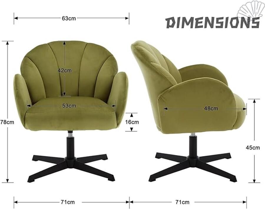 Draaifauteuil voor de woonkamer – Fluwelen gestoffeerde accentstoel moderne kuipstoel – Oranje